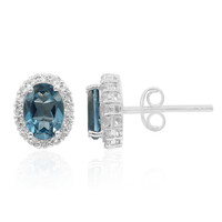 Pendientes en plata con Topacio azul de Londres