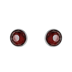 Pendientes en plata con Ámbar colombiano rojo