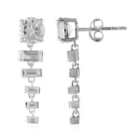 Pendientes en plata con Topacio blanco