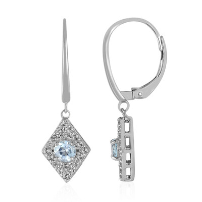 Pendientes en plata con Topacio azul cielo