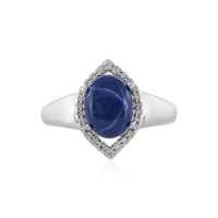 Anillo en plata con Zafiro estrella azul
