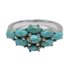 Anillo en plata con Turquesa de la mina 8
