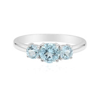 Anillo en plata con Topacio azul cielo