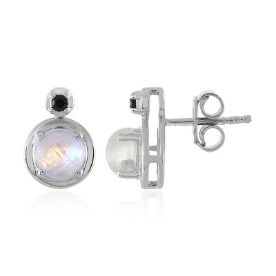 Pendientes en plata con Piedra de Luna arcoíris
