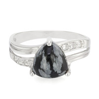 Anillo en plata con Obsidiana Copo de Nieve