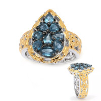 Anillo en plata con Cianita petróleo (Gems en Vogue)
