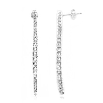 Pendientes en plata con Topacio blanco