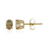 Pendientes en oro con Piedra del sol de Oregón