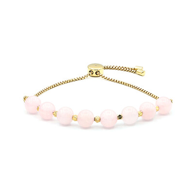 Brazalete en plata con Cuarzo rosa