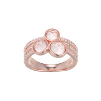 Anillo en plata con Cuarzo rosa (Adela Silber)