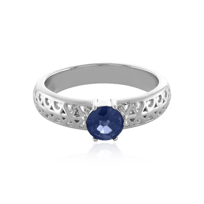 Anillo en plata con Zafiro azul