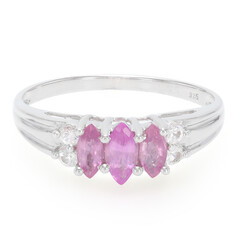Anillo en plata con Zafiro de Ceilán rosa