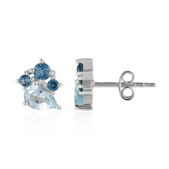 Pendientes en plata con Topacio azul cielo