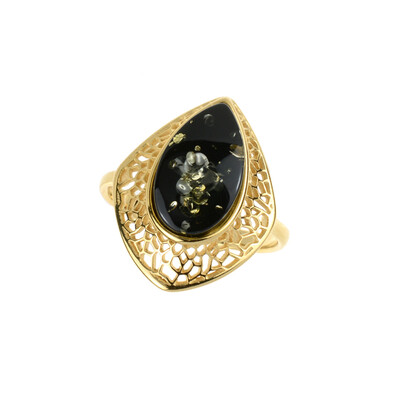 Anillo en plata con Ámbar báltico (dagen)