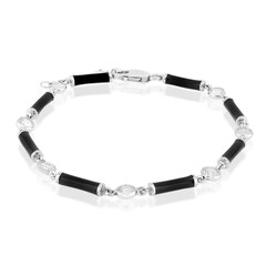 Brazalete en plata con Cuarzo blanco