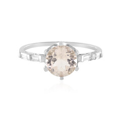 Anillo en platino con Morganita AAA de Madagascar