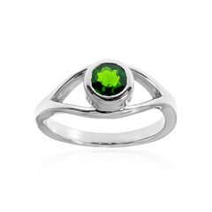 Anillo en plata con Diópsido de Rusia