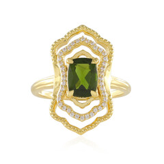 Anillo en plata con Diópsido de Rusia