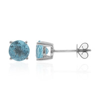 Pendientes en oro con Apatita azul