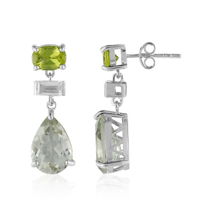 Pendientes en plata con Amatista verde