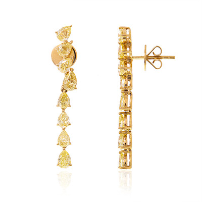 Pendientes en oro con Diamante amarillo SI1 (de Melo)
