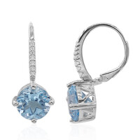 Pendientes en plata con Topacio azul cielo