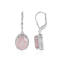 Pendientes en plata con Cuarzo rosa