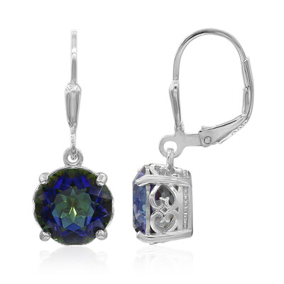 Pendientes en plata con Cuarzo Místico azul