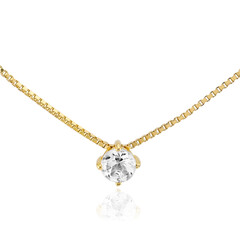 Collar en plata con Topacio blanco