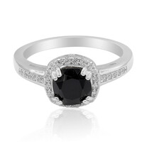 Anillo en plata con Espinela negra