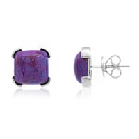 Pendientes en plata con Turquesa púrpura del Mohave Kingman