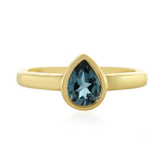 Anillo en plata con Topacio azul de Londres