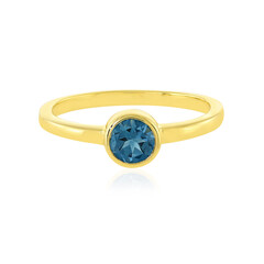 Anillo en plata con Topacio azul de Londres