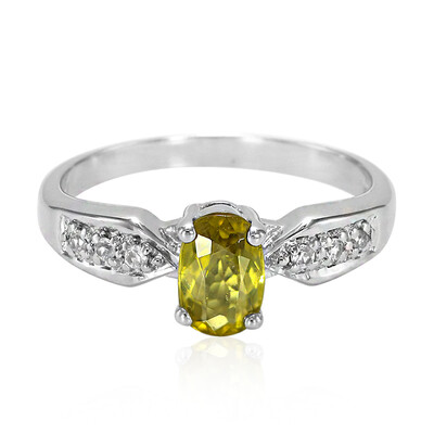 Anillo en plata con Turmalina cuprífera