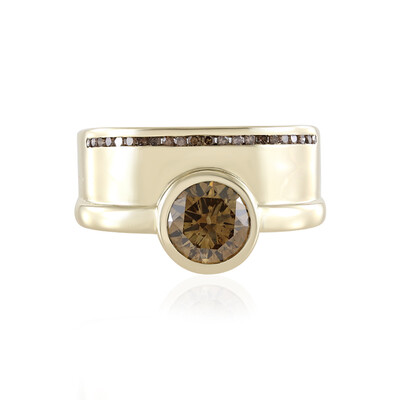 Anillo en oro con Diamante champán I2 (de Melo)