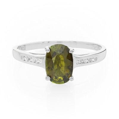 Anillo en plata con Turmalina cuprífera