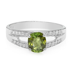 Anillo en plata con Turmalina cuprífera
