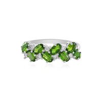 Anillo en plata con Diópsido de Rusia