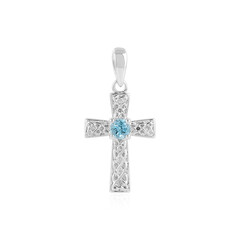Colgante en plata con Topacio azul suizo