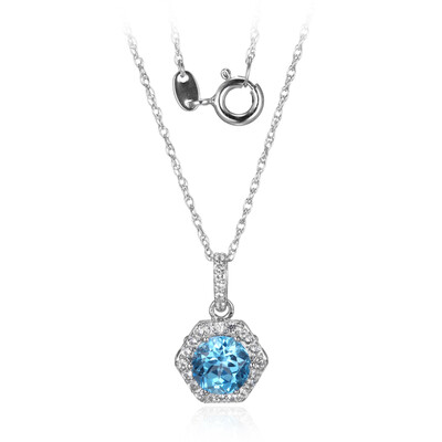 Collar en plata con Topacio azul suizo