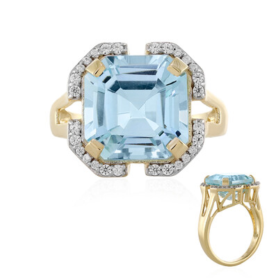 Anillo en oro con Topacio azul cielo (Adela Gold)