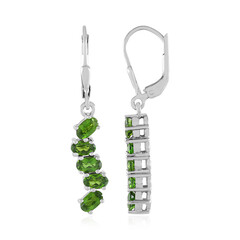 Pendientes en plata con Diópsido de Rusia