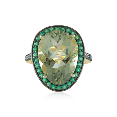 Anillo en plata con Amatista verde