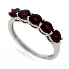 Anillo en plata con Topacio cereza
