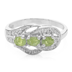 Anillo en plata con Turmalina cuprífera