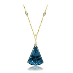 Collar en oro con Topacio azul de Londres
