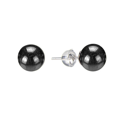 Pendientes en plata con Hematita negra
