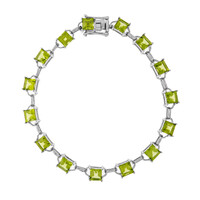 Brazalete en plata con Peridoto de Arizona