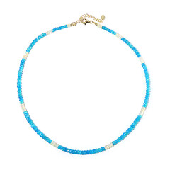 Collar en plata con Ópalo azul neón