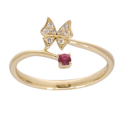 Anillo en oro con Rubí de Mozambique AAA (CIRARI)